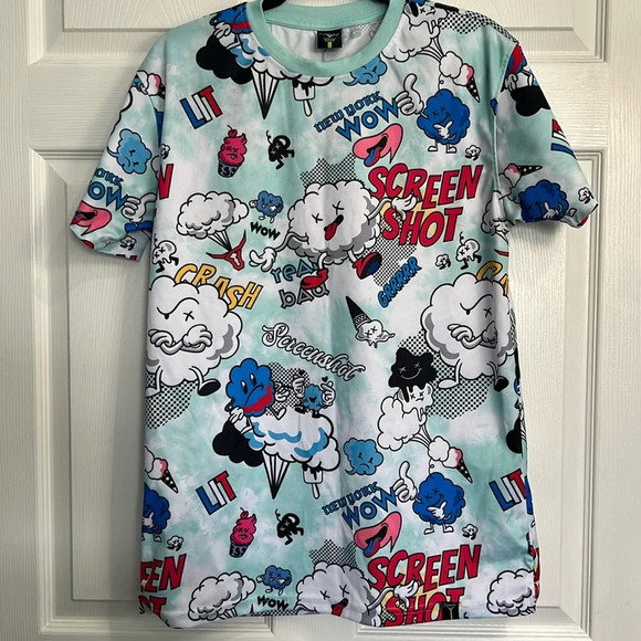 Screenshot Men's Medium BUBBLE CRASH PATTERN TEE -S11095 (TEAL) - Picture 1 of 5